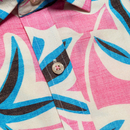 Tropical Short Sleeve Shirt - Pink Blue Short Sleeve Eight-X   