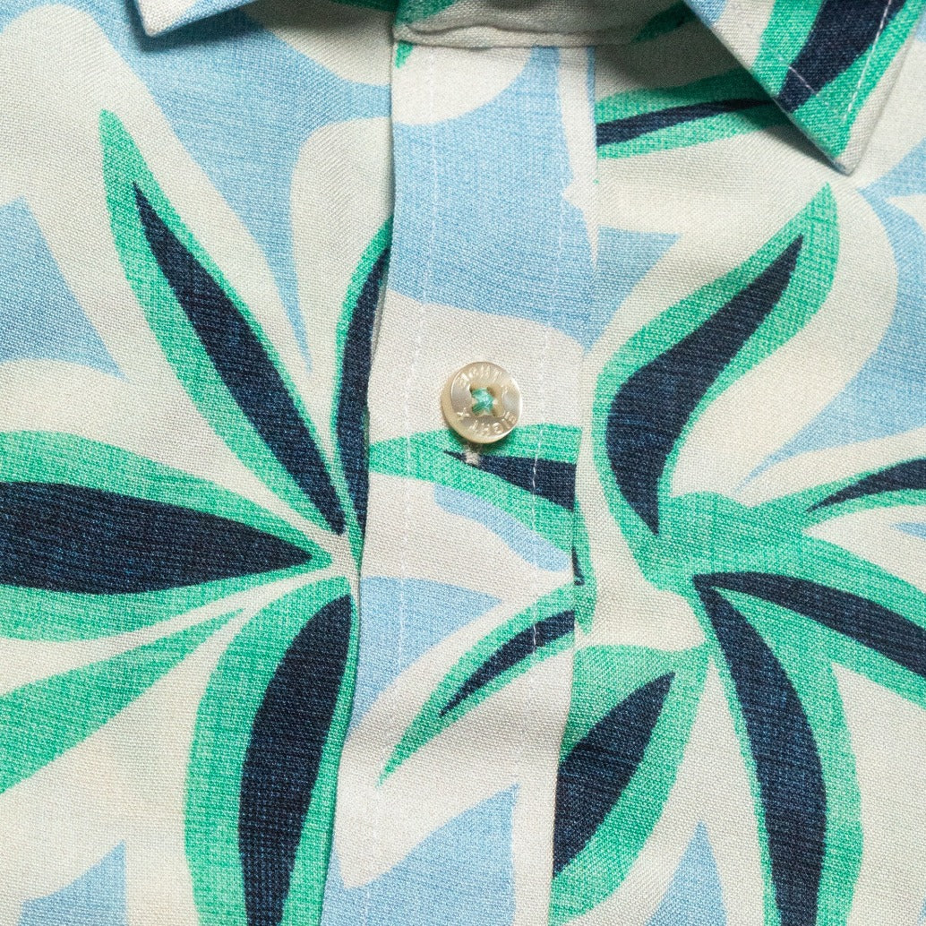 Tropical Short Sleeve Shirt - Blue Green Short Sleeve Eight-X   