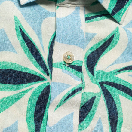 Tropical Short Sleeve Shirt - Blue Green Short Sleeve Eight-X   