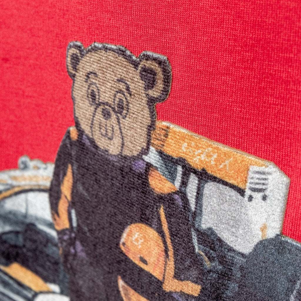 Bear Turismo Graphic T-Shirt - Red Graphic T-Shirts Eight-X   