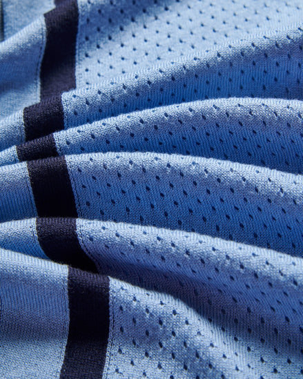 The Varsity Knit Short Sleeve Shirt - Light Blue Button Up Shirts Eight-X   
