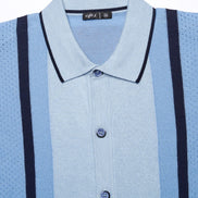 The Varsity Knit Short Sleeve Shirt - Light Blue Button Up Shirts Eight-X   