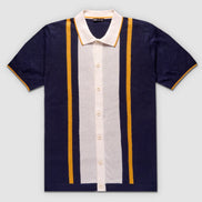 The Varsity Knit Short Sleeve Shirt - Navy Button Up Shirts Eight-X NAVY S 