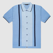 The Varsity Knit Short Sleeve Shirt - Light Blue Button Up Shirts Eight-X LIGHT BLUE S 