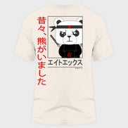 Ninja Polar Bear Oversized Graphic T-Shirt - Off White T-Shirts Eight-X   