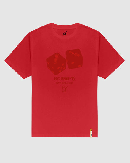 No Regrets Slim Fit Graphic T-Shirt - Red T-Shirts Eight-X RED S 