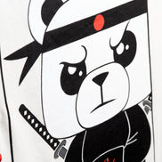 Ninja Polar Bear Oversized Graphic T-Shirt - Off White T-Shirts Eight-X   