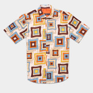 Square Dance Short Sleeve Button Down Shirt Button Down Shirts Eight-X MULTI S