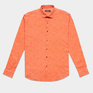 Sorbet Jacquard Button Down Shirt Button Down Shirts Eight-X ORANGE S 