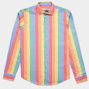 Rainbow Striped Button Down Shirt Button Down Shirts Eight-X MULTI S 