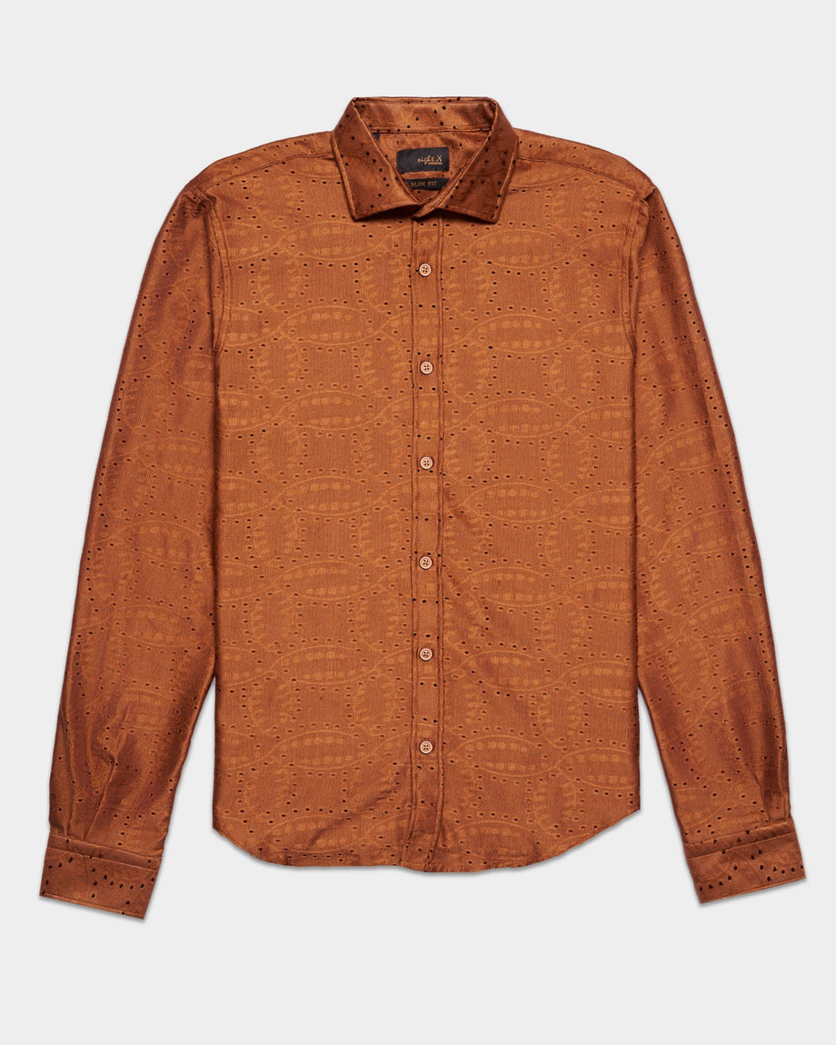 Sicily Crochet Long Sleeve Button Down Shirt – Eight-X