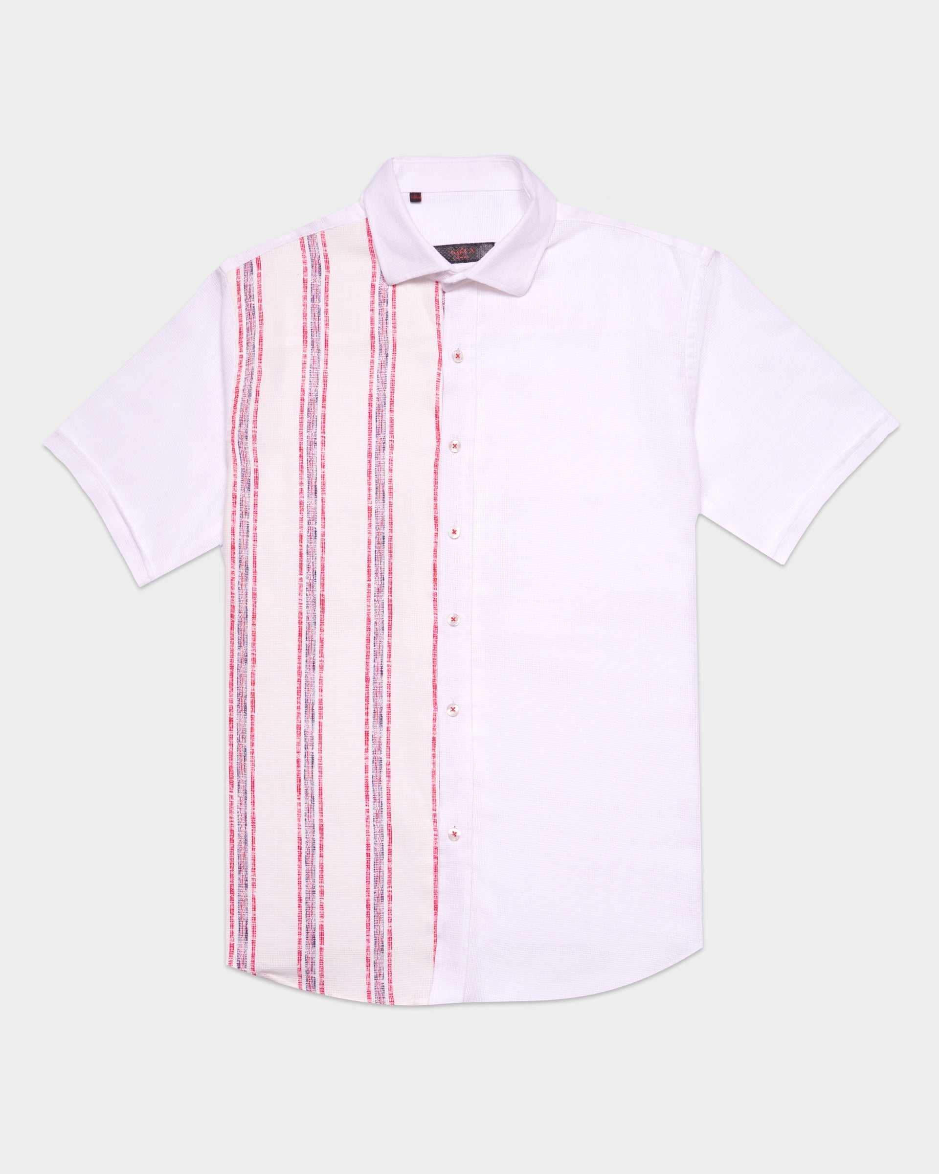 Red Line Short Sleeve Button Down Shirt Button Down Shirts Eight-X WHITE S 