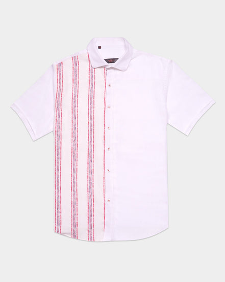Red Line Short Sleeve Button Down Shirt Button Down Shirts Eight-X WHITE S 