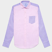 Pink + Blue Striped Button Down Shirt Button Down Shirts Eight-X   