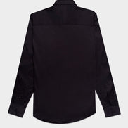 Severine Men's Black Woven Panel Artisan Edition Dress Shirt Button Down Shirts Eight-X