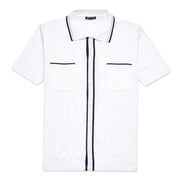 The Chandler Knit Polo Shirt - White Button Down Shirts Eight-X WHITE S