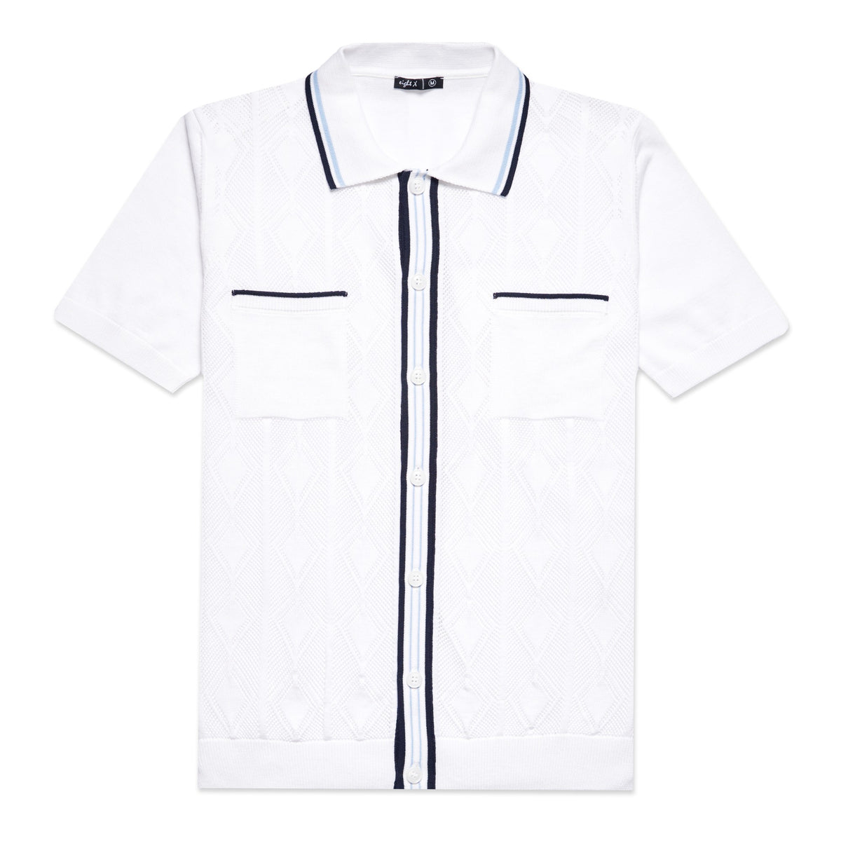 The Chandler Knit Polo Shirt - White Button Down Shirts Eight-X WHITE S