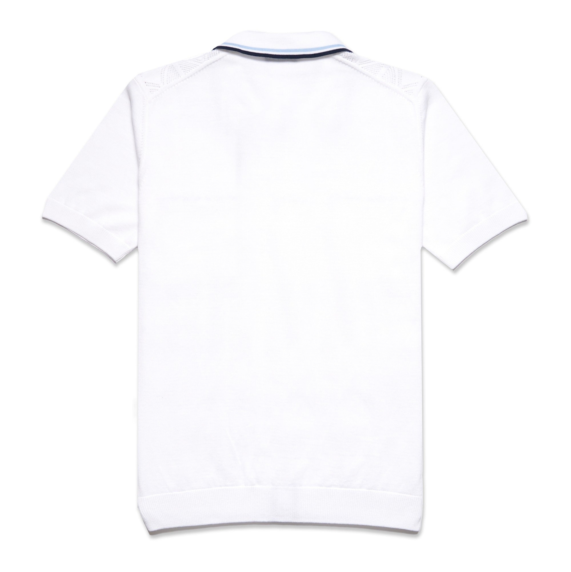 The Chandler Knit Polo Shirt - White Button Down Shirts Eight-X