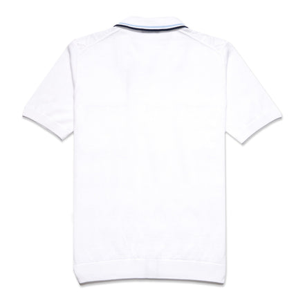 The Chandler Knit Polo Shirt - White Button Down Shirts Eight-X