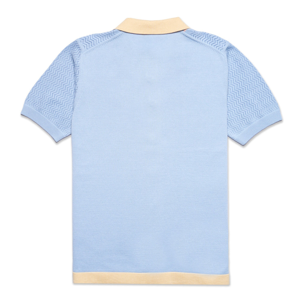 The Linear Knit Polo Shirt - Cotton Candy Button Down Shirts Eight-X
