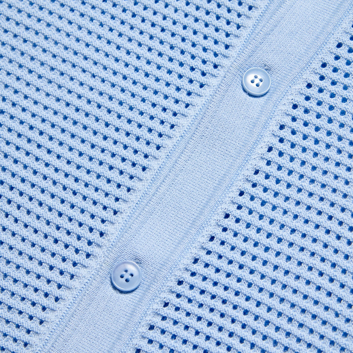 The Docker Knit Button Up Short Sleeve Shirt - Light Blue Button Down Shirts Eight-X