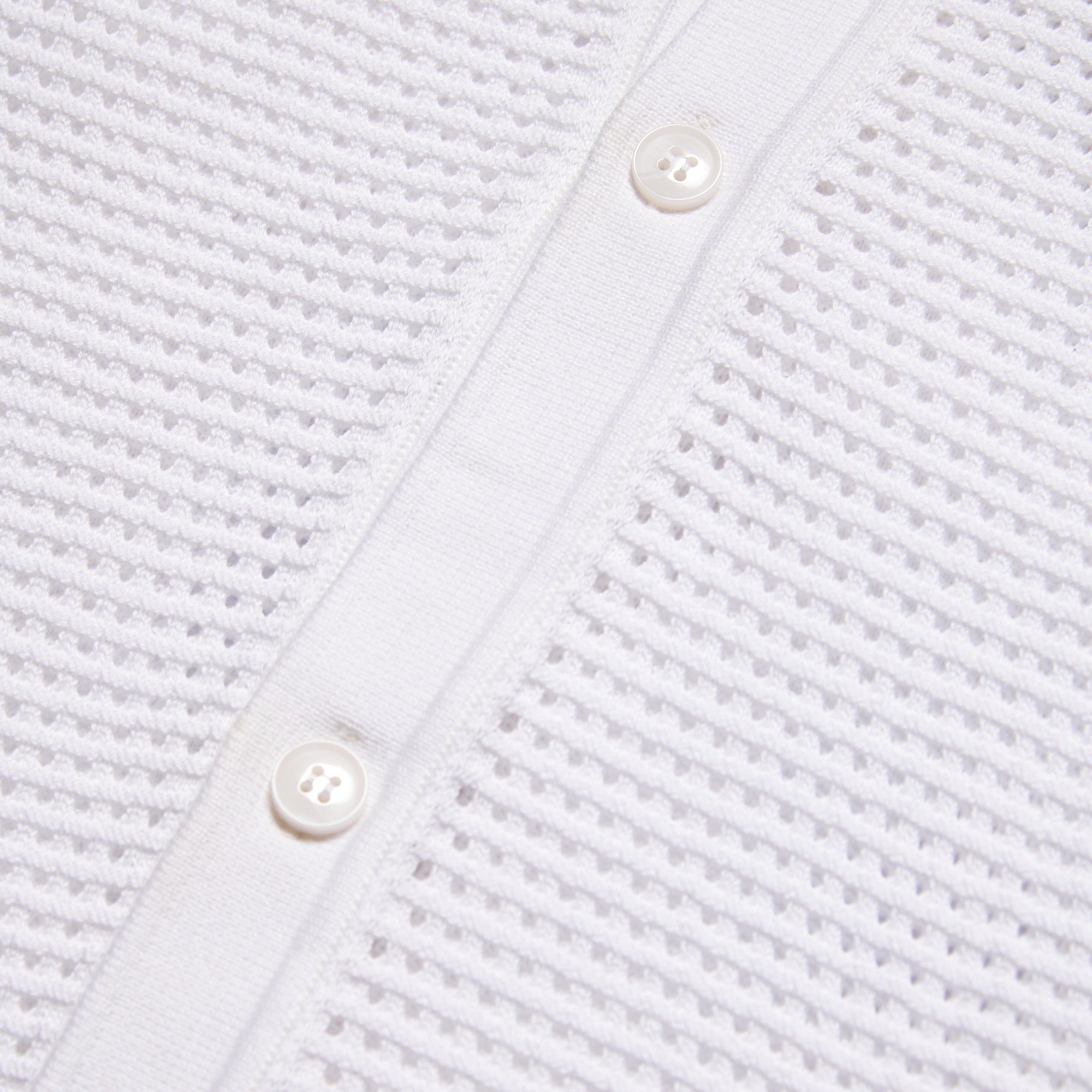 The Docker Knit Button Up Short Sleeve Shirt - White Button Down Shirts Eight-X