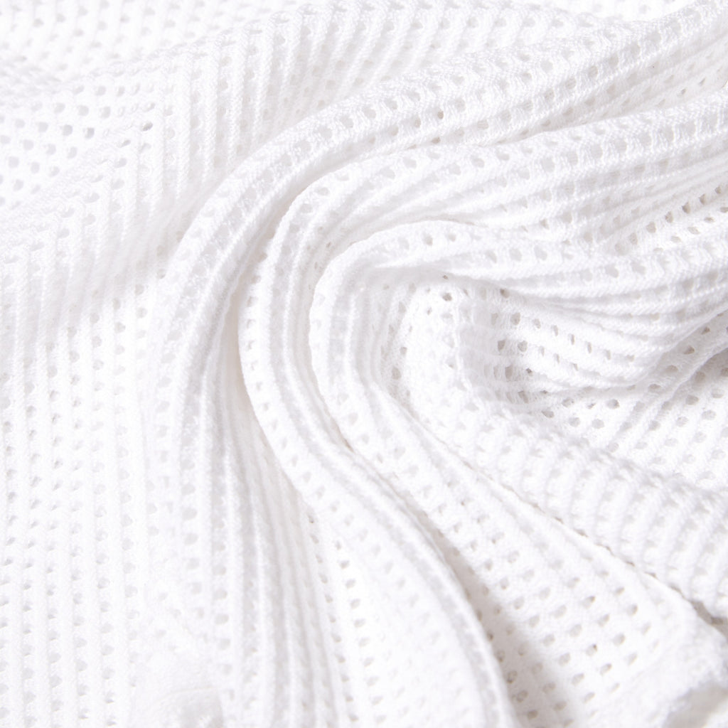 The Docker Knit Button Up Short Sleeve Shirt - White Button Down Shirts Eight-X