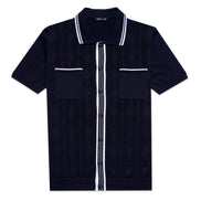 The Chandler Knit Polo Shirt - Navy Button Down Shirts Eight-X NAVY S