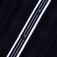 The Chandler Knit Polo Shirt - Navy Button Down Shirts Eight-X