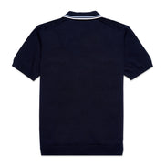 The Chandler Knit Polo Shirt - Navy Button Down Shirts Eight-X