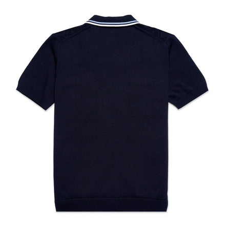The Chandler Knit Polo Shirt - Navy Button Down Shirts Eight-X