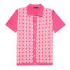Chain Link Knit Polo Shirt - Pink Button Down Shirts Eight-X PINK S