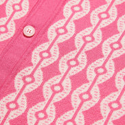 Chain Link Knit Polo Shirt - Pink Button Down Shirts Eight-X