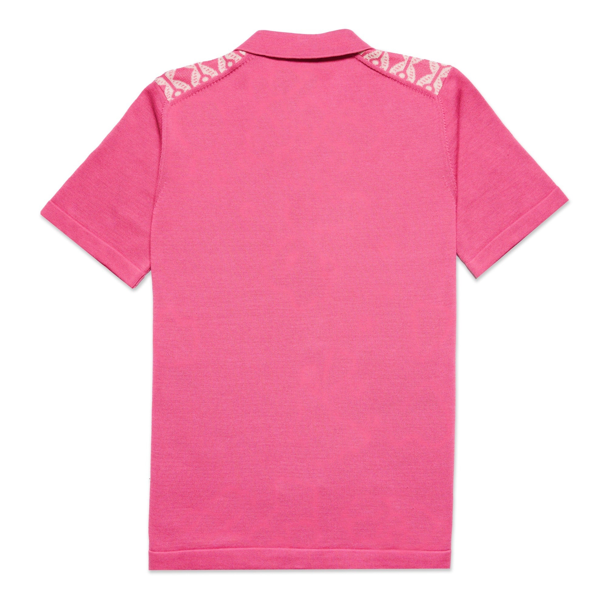 Chain Link Knit Polo Shirt - Pink Button Down Shirts Eight-X