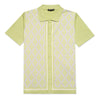 Diamond Weave Knit Polo Shirt - Green Button Down Shirts Eight-X GREEN S