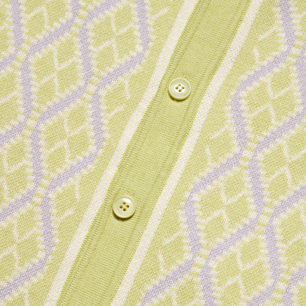 Diamond Weave Knit Polo Shirt - Green Button Down Shirts Eight-X