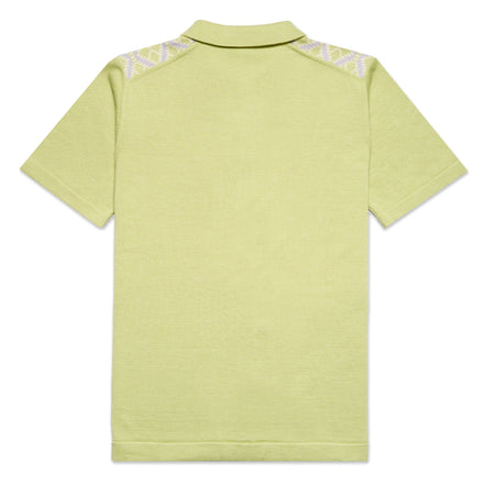 Diamond Weave Knit Polo Shirt - Green Button Down Shirts Eight-X