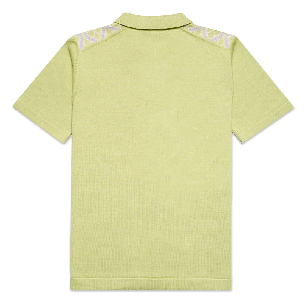 Diamond Weave Knit Polo Shirt - Green Button Down Shirts Eight-X