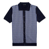 Midnight Mosaic Knit Polo Shirt Button Down Shirts Eight-X NAVY S