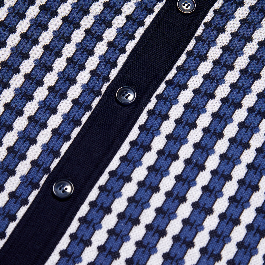 Midnight Mosaic Knit Polo Shirt Button Down Shirts Eight-X