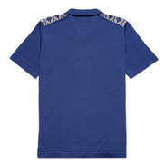 Chain Link Knit Polo Shirt - Blue Button Down Shirts Eight-X