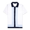 The Linear Knit Polo Shirt - Sea Breeze Button Down Shirts Eight-X WHITE S