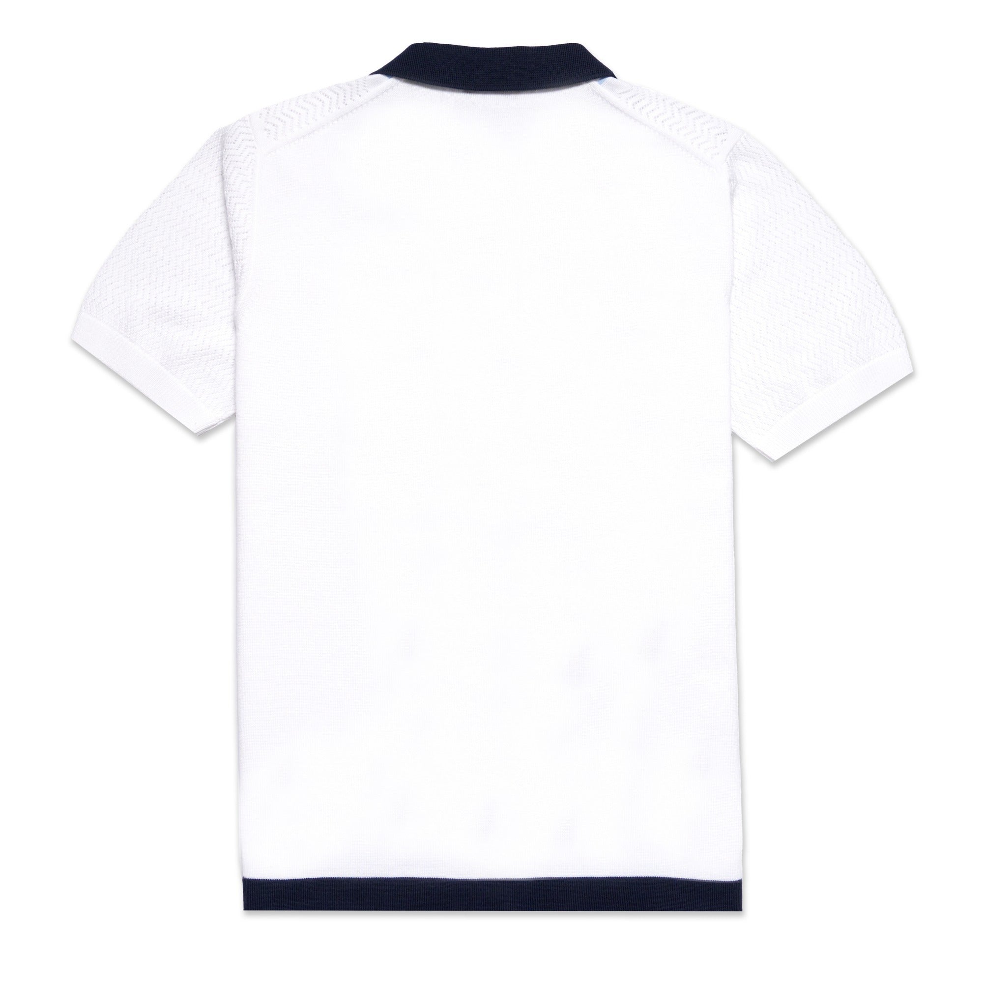 The Linear Knit Polo Shirt - Sea Breeze Button Down Shirts Eight-X
