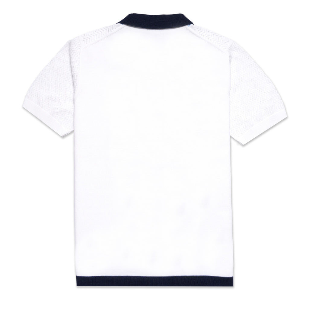 The Linear Knit Polo Shirt - Sea Breeze Button Down Shirts Eight-X