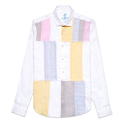 Patchwork Harmony Button Up Shirt Button Down Shirts Eight-X WHITE S