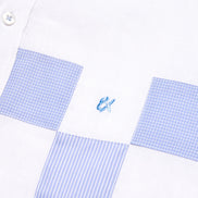 Minos Button Up Shirt - White/Blue Button Down Shirts Eight-X
