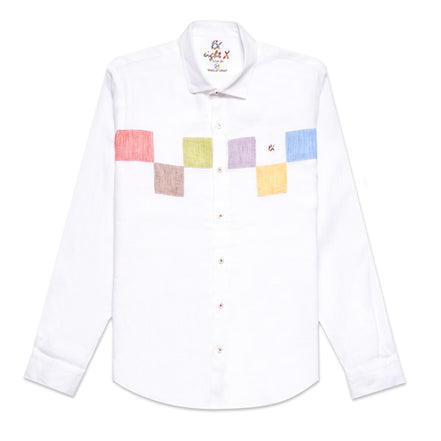 Minos Button Up Shirt - White/Multicolor Button Down Shirts Eight-X WHITE S