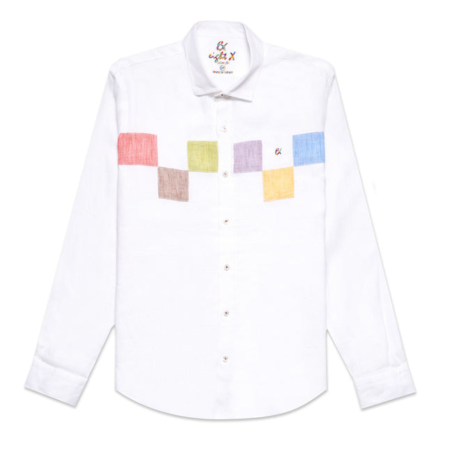 Minos Button Up Shirt - White/Multicolor Button Down Shirts Eight-X WHITE S
