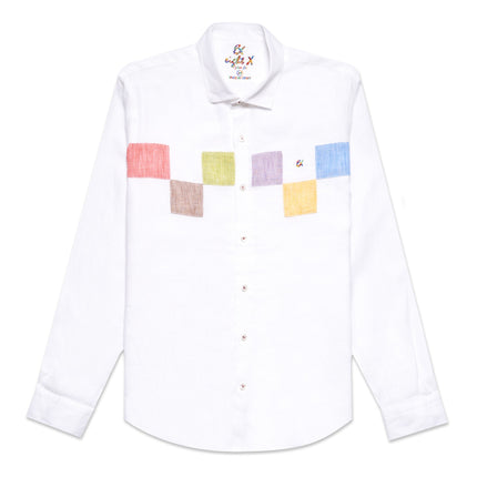 Minos Button Up Shirt - White/Multicolor Button Down Shirts Eight-X WHITE S