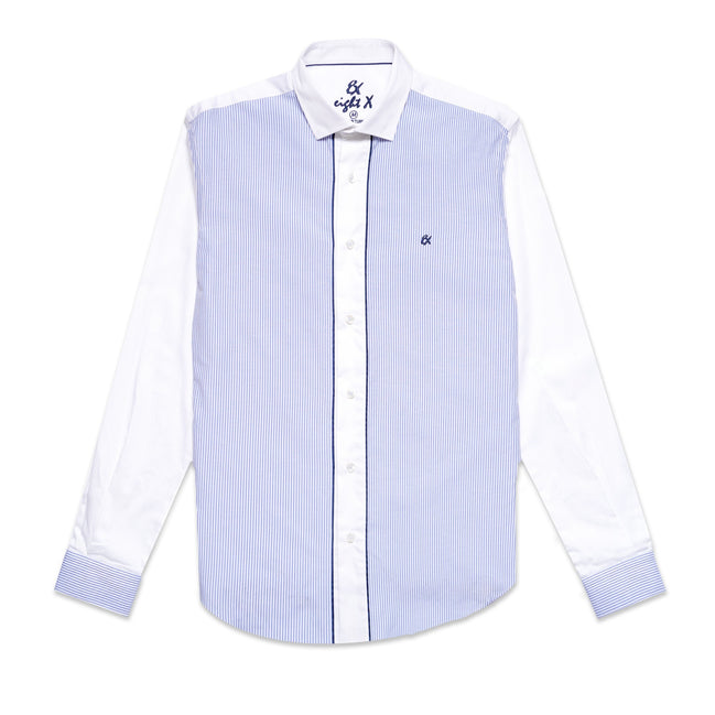 The Executive Stripe Button Up Shirt Button Down Shirts Eight-X WHITE S